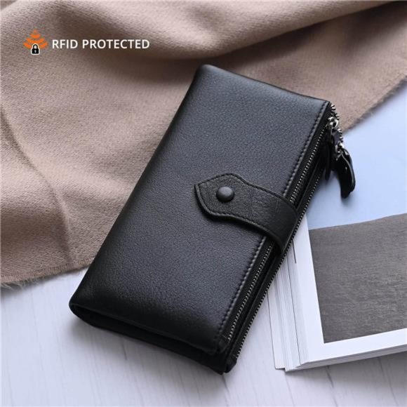 Women Soft Leather RFID Blocking Bifold Slim Wallets Ladies Credit Card Holder - Picture 2 of 6